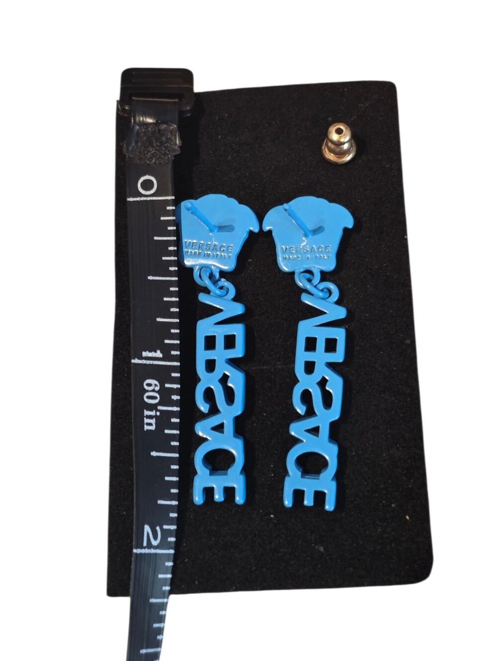 Versace Medusa Earrings In Light Blue - Picture 3 of 3